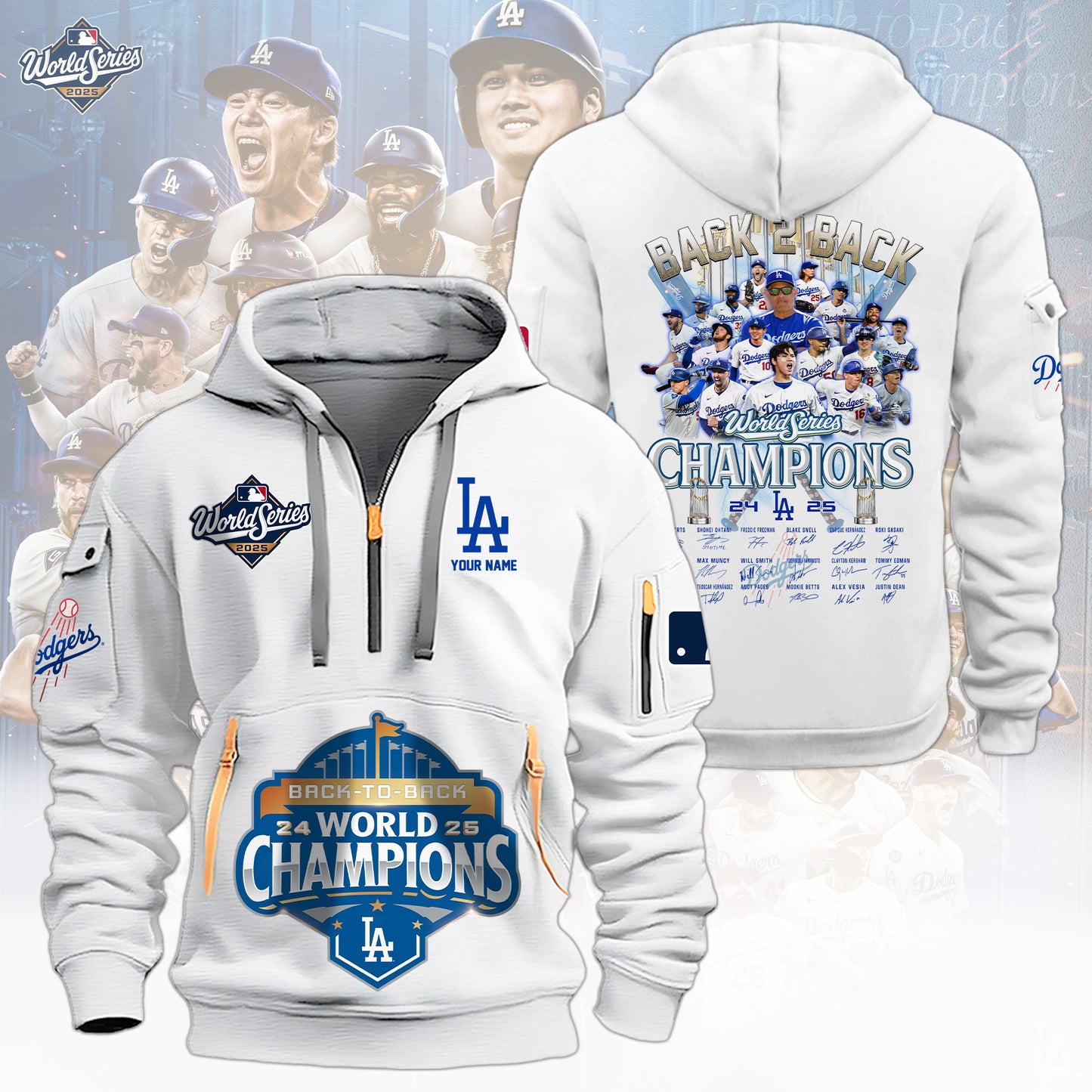 MLB x LAD World Series Champions 2025 Half Zipper Hoodie HLP