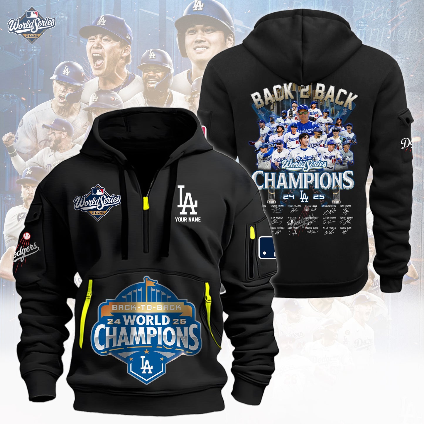 MLB x LAD World Series Champions 2025 Half Zipper Hoodie HLP