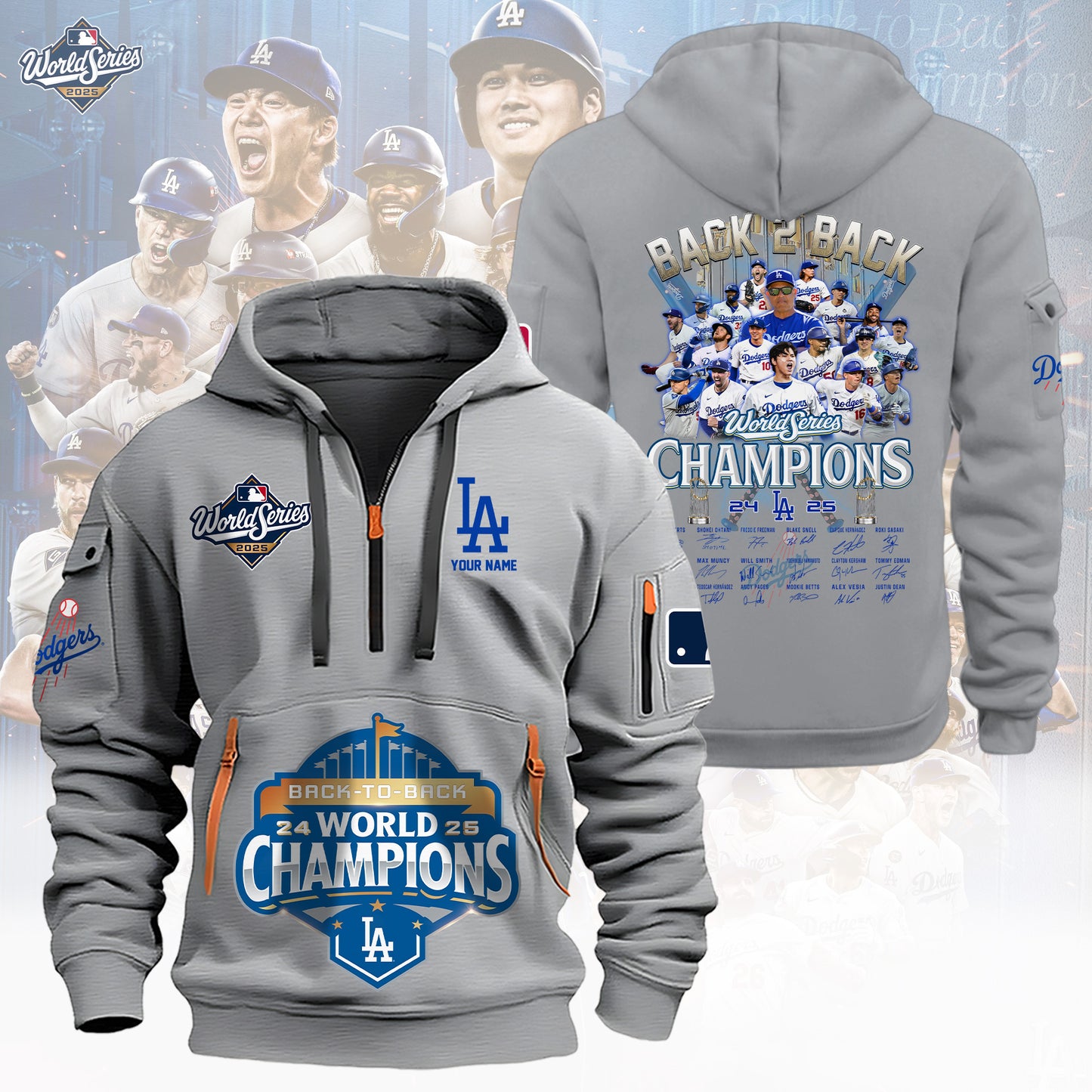 MLB x LAD World Series Champions 2025 Half Zipper Hoodie HLP