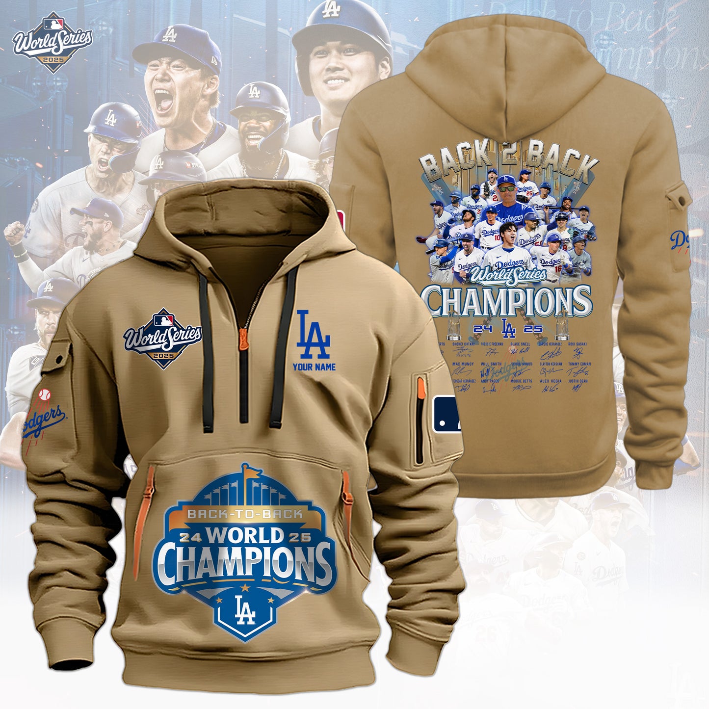 MLB x LAD World Series Champions 2025 Half Zipper Hoodie HLP