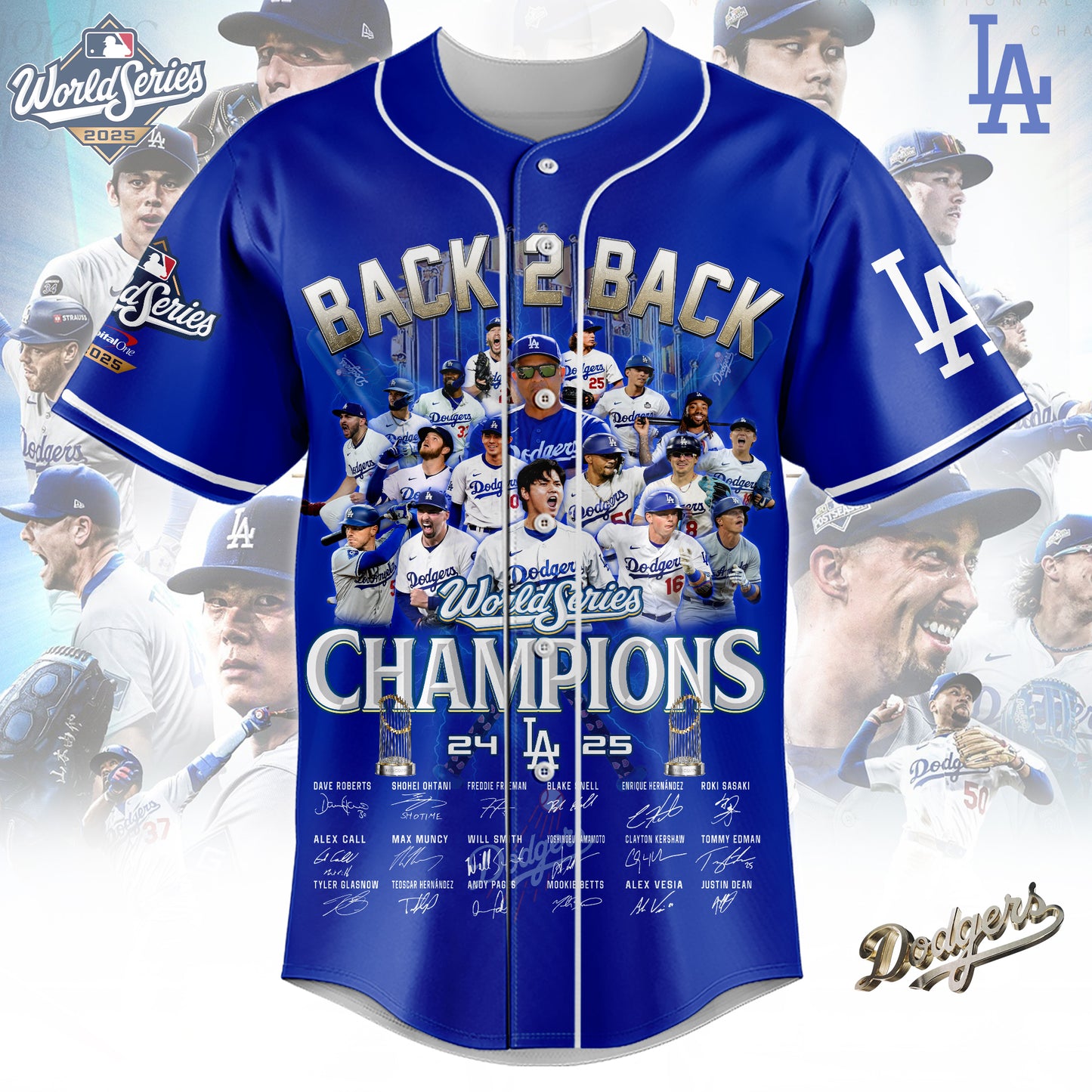 MLB x LAD World Series Champions 2025 V1 Baseball Jersey HLP