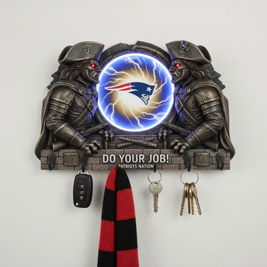 NE X NFL Originality Verification Football Team Wall Key Holder NAK THUONGNH