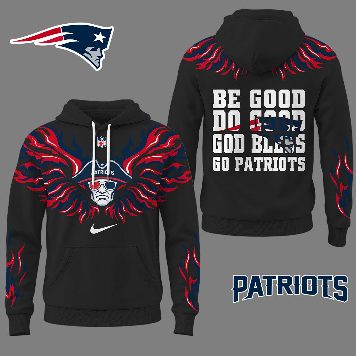 NEP Premium NFL Fire Wings 3D Hoodie DDT CTND