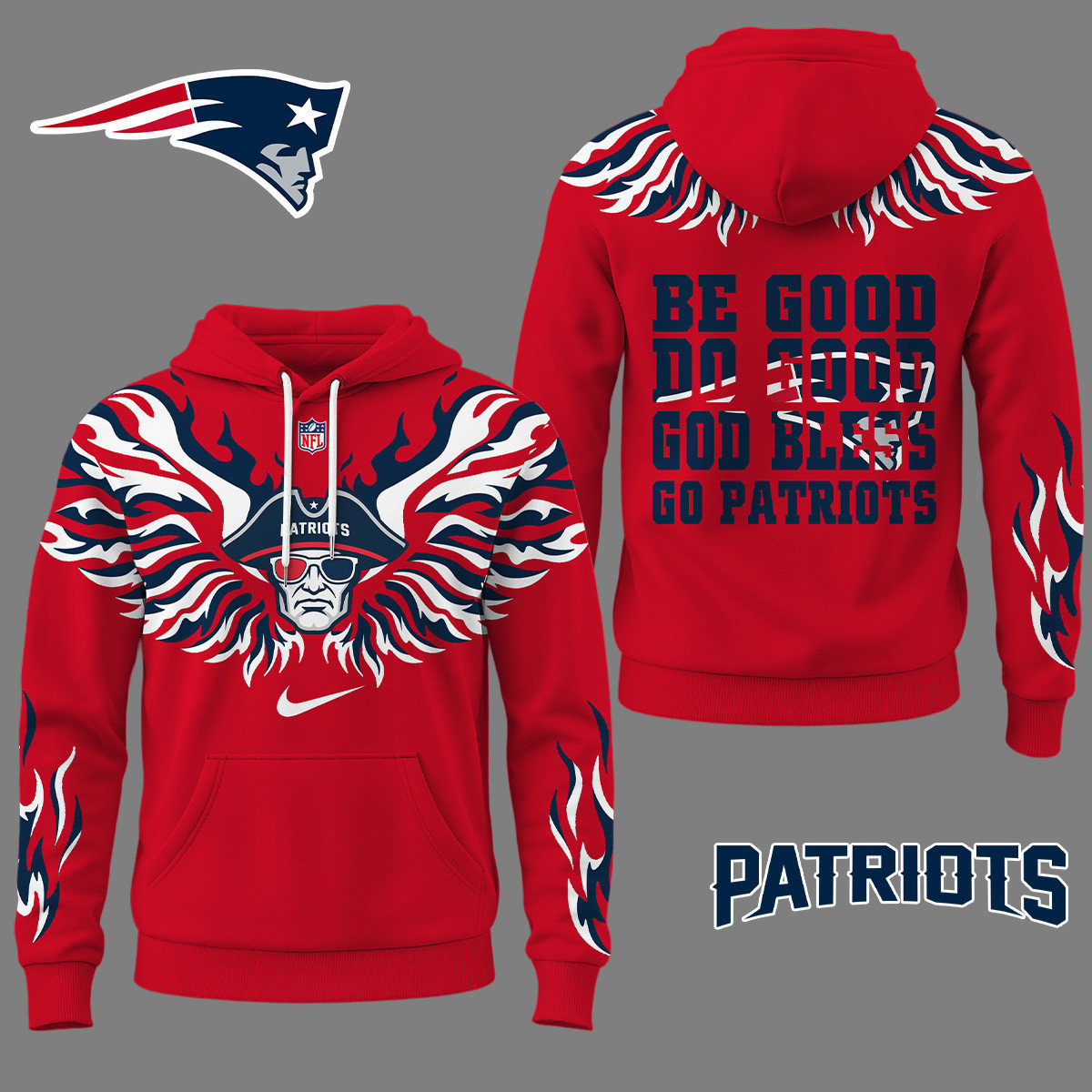 NEP Premium NFL Fire Wings 3D Hoodie DDT CTND