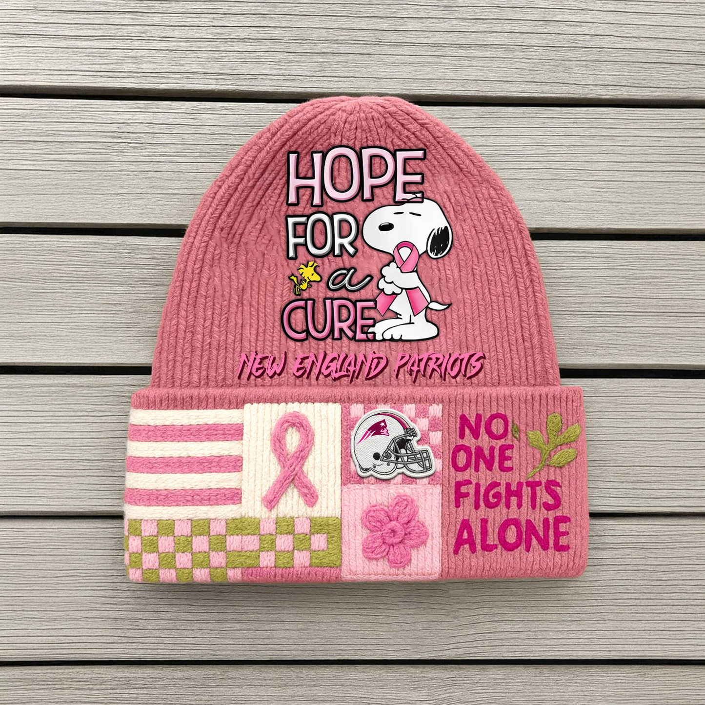 NEP Premium NFL X SNOOPY Fight Like A Girl Beanie Hat TUANND TANTD