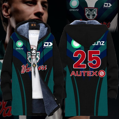 Dear Warrior Up The Wahs New Zealand Warriors NRL 2025 Up The Wahs Fleece Windbreaker Jacket TM NTA V1