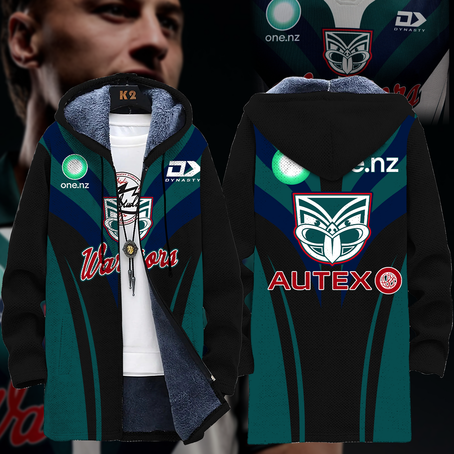 Dear Warrior Up The Wahs New Zealand Warriors NRL 2025 Up The Wahs Fleece Windbreaker Jacket TM NTA V3