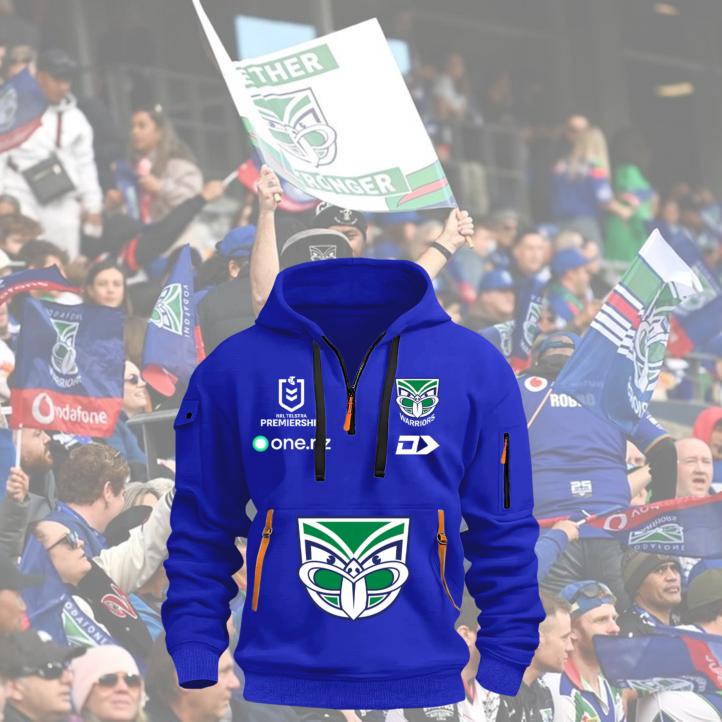 New Zealand Warriors NRL 2025 Zipper Hoodie TM NTA V6