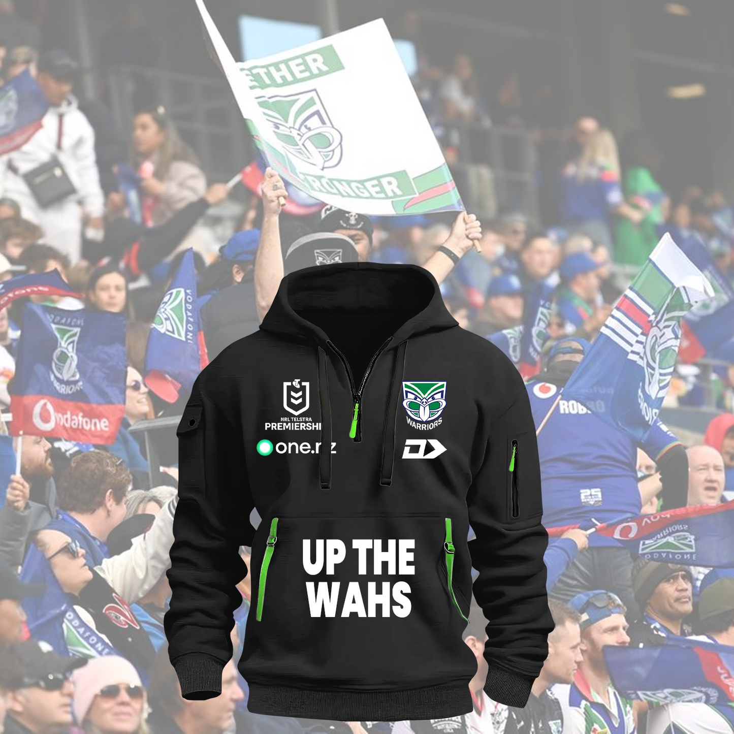 New Zealand Warriors NRL 2025 Zipper Hoodie TM NTA V7