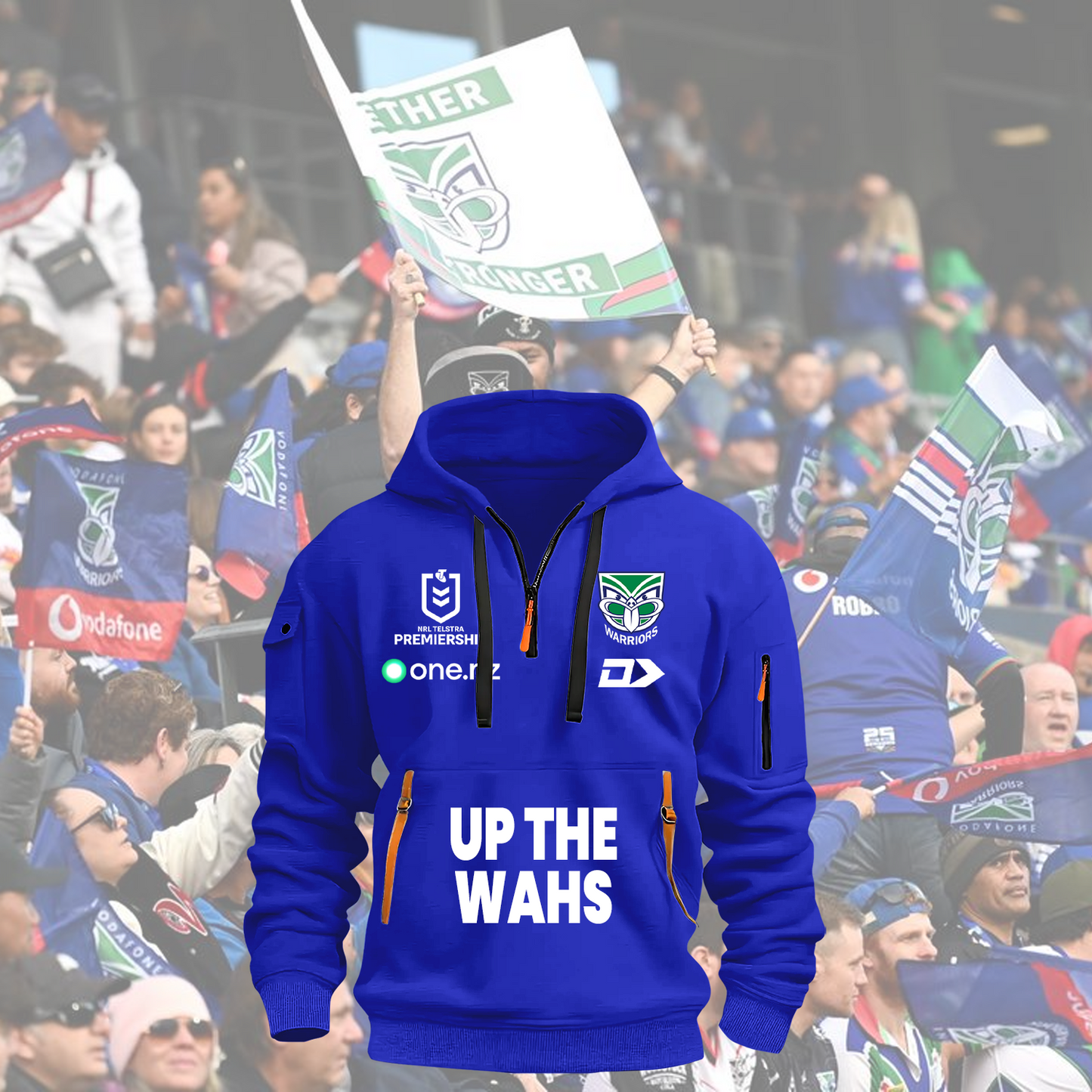 New Zealand Warriors NRL 2025 Zipper Hoodie TM NTA V9