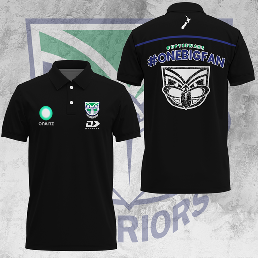 New Zealand Warriors NRL One Big Fan Limited Edition Polo Shirt TM - Super Savings When Buying Combo V1