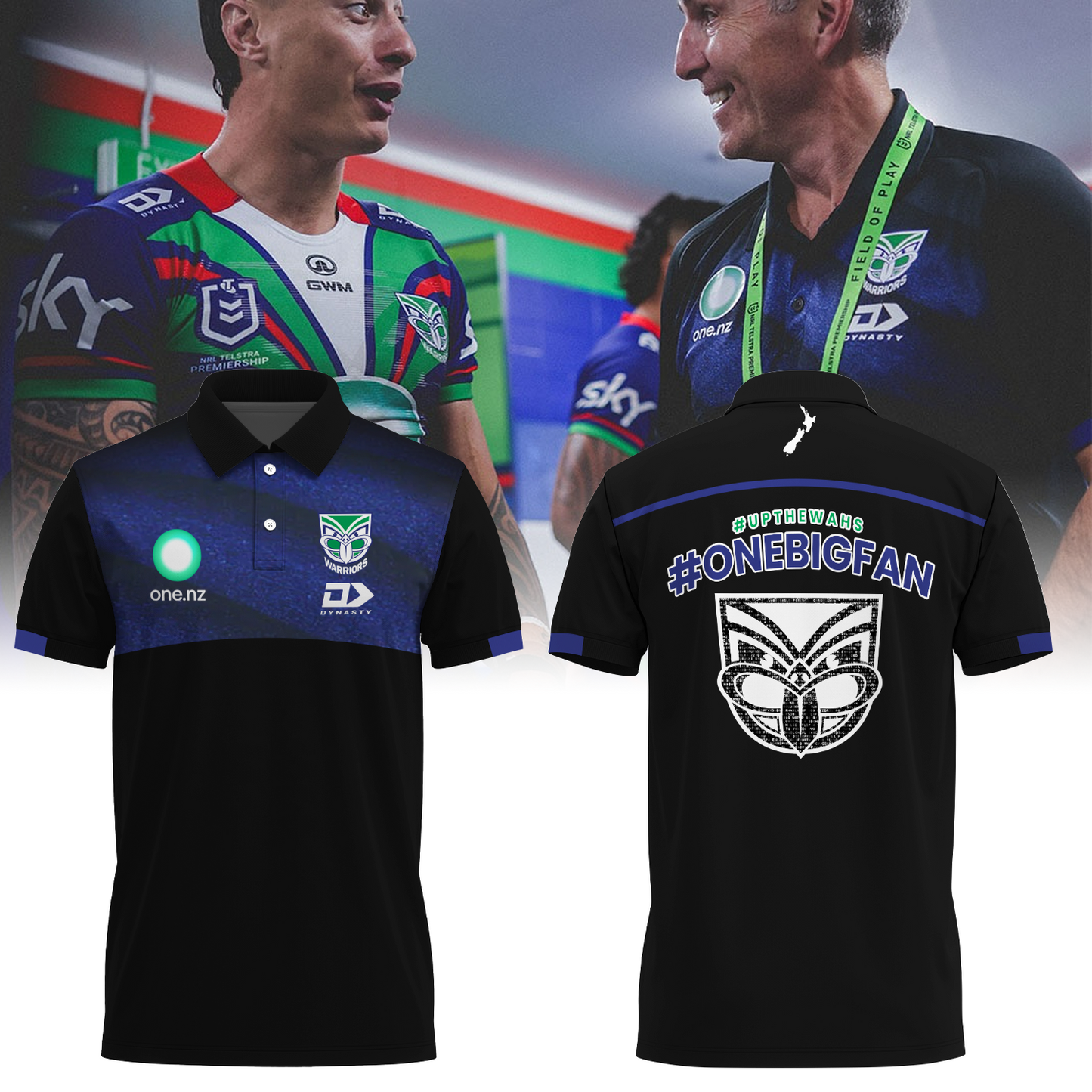 New Zealand Warriors NRL One Big Fan Limited Edition Polo Shirt TM - Super Savings When Buying Combo V5