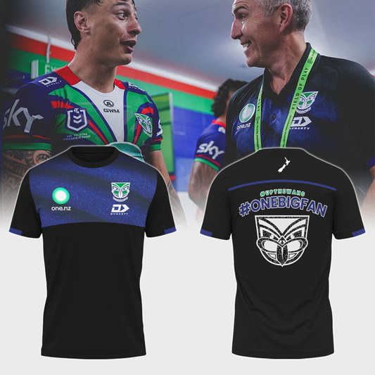 New Zealand Warriors NRL One Big Fan Limited Edition T-Shirt TM - You will save more when you buy the clothes and hat combo V3