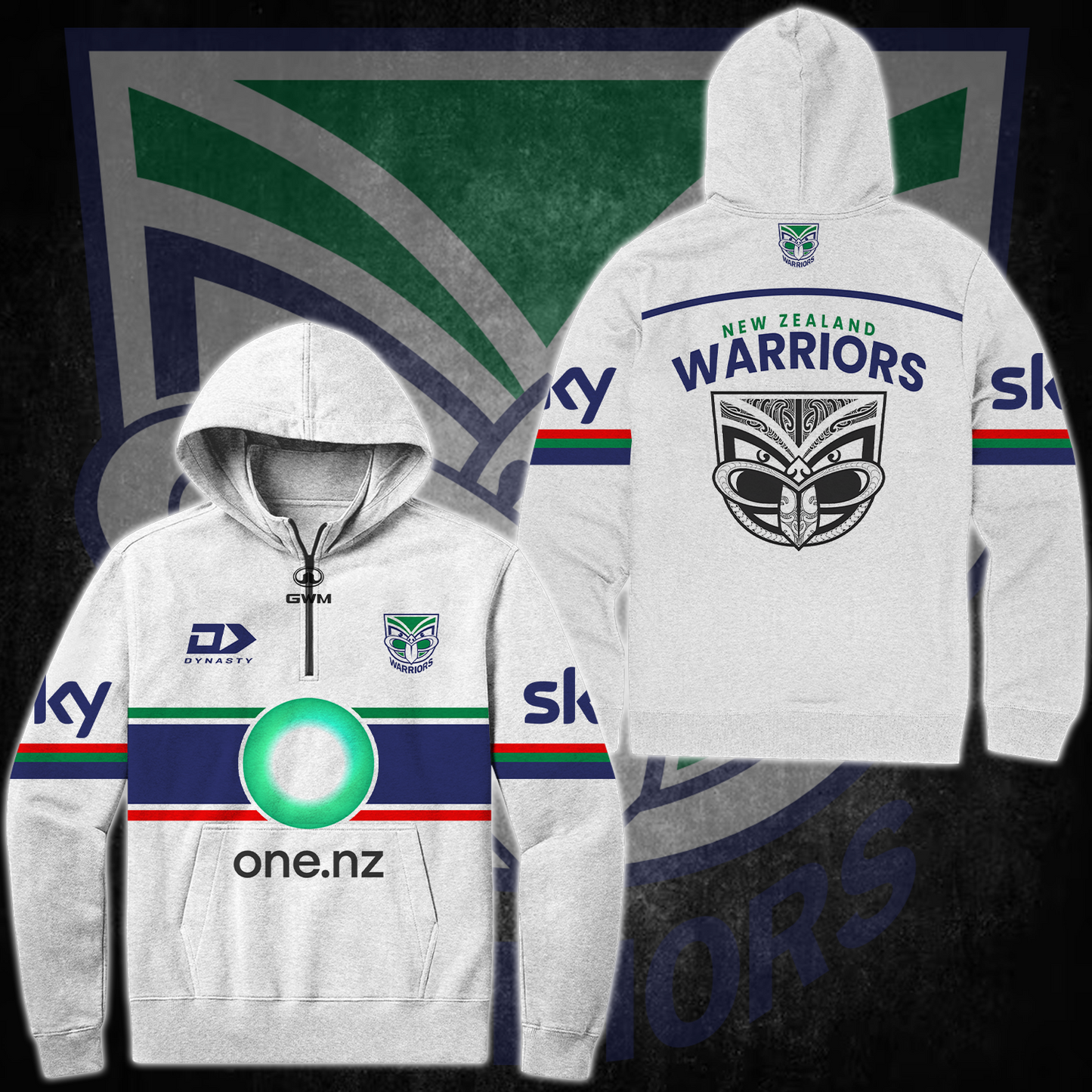 New Zealand Warriors NRL Up The Wahs Limited Edition Quarter Zip Hoodie TM V1