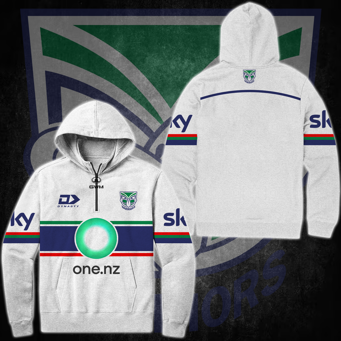 New Zealand Warriors NRL Up The Wahs Limited Edition Quarter Zip Hoodie TM V2