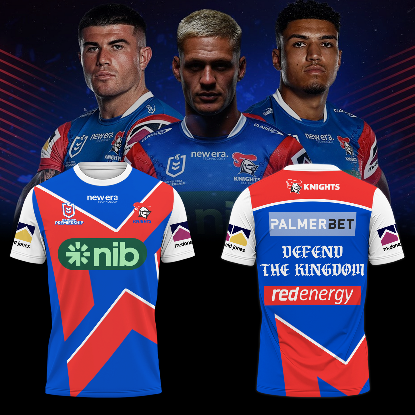 Newcastle Knights NRL Defend The Kingdom Limited Edition T-Shirt TM - You will save more when you buy the clothes and hat combo V1