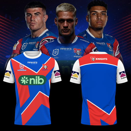 Newcastle Knights NRL Defend The Kingdom Limited Edition T-Shirt TM - You will save more when you buy the clothes and hat combo V3