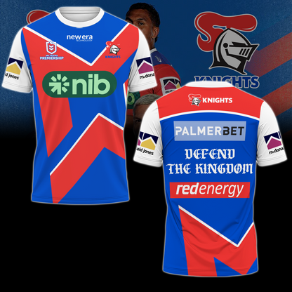 Newcastle Knights NRL Defend The Kingdom Limited Edition T-Shirt TM - You will save more when you buy the clothes and hat combo V4