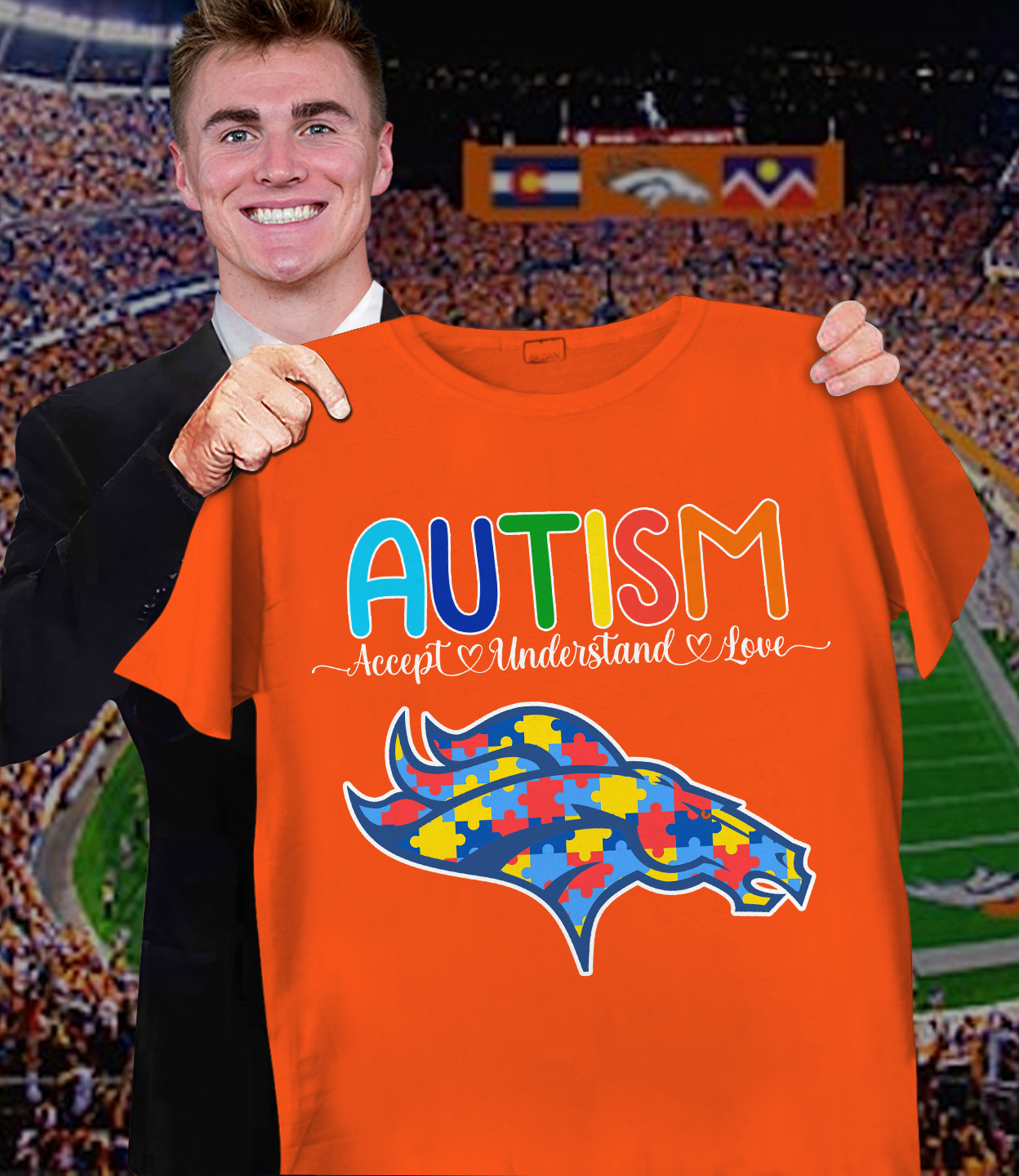 NFL Denver Broncos Support Autism Shirt