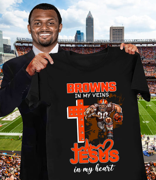 NFL Deshaun Watson in my veins, Jesus in my heart Shirt