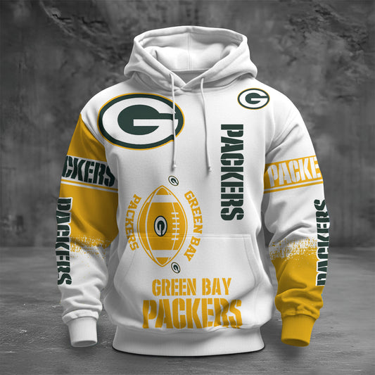 NFL GBP Unisex Printed Hoodie  - Bold Zip Up Sweatshirt for Fans V1 NAK NHM