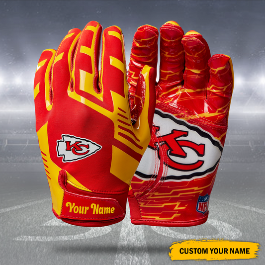 NFL Kansas City Chiefs Gloves Custom Name