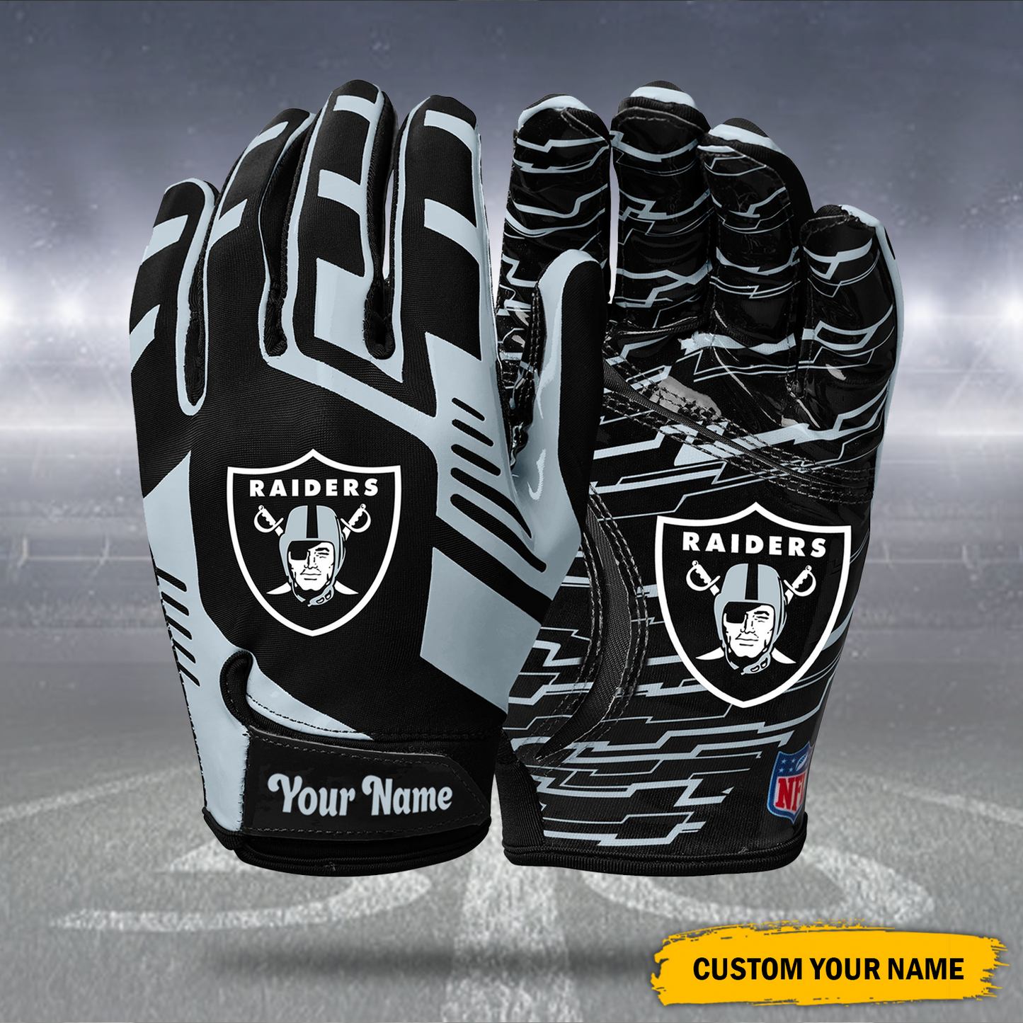NFL 32 Team Stretch Fit Gloves Custom Name