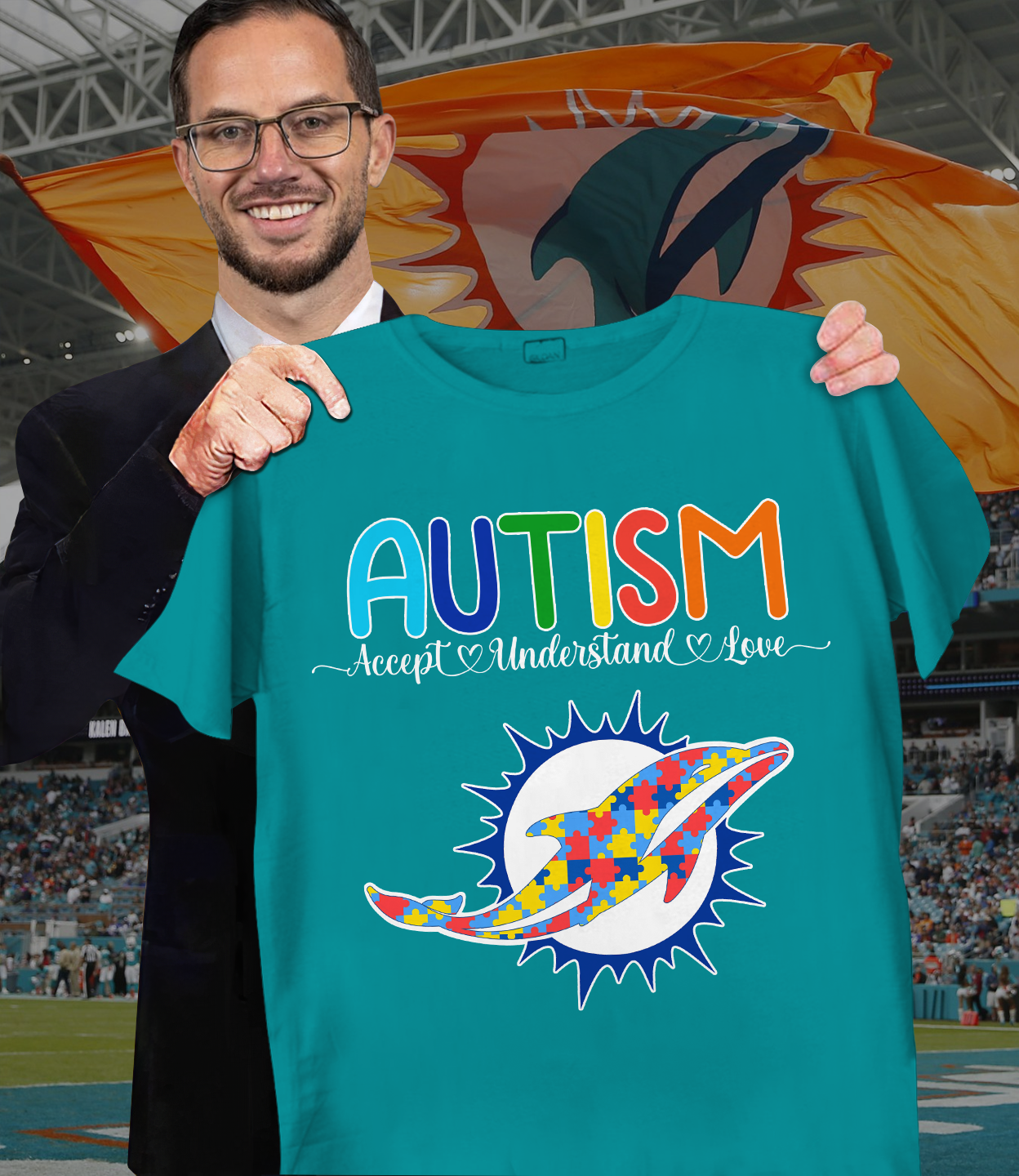 NFL Miami Dolphins Support Autism Shirt