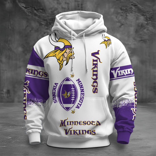 NFL MV Unisex Printed Hoodie  - Bold Zip Up Sweatshirt for Fans V1 NAK NHM