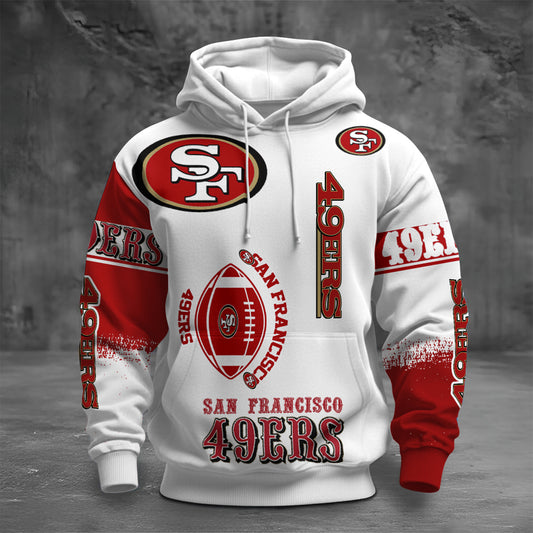 NFL SF Unisex Printed Hoodie - Bold Zip Up Sweatshirt for Fans V1 NAK NHM