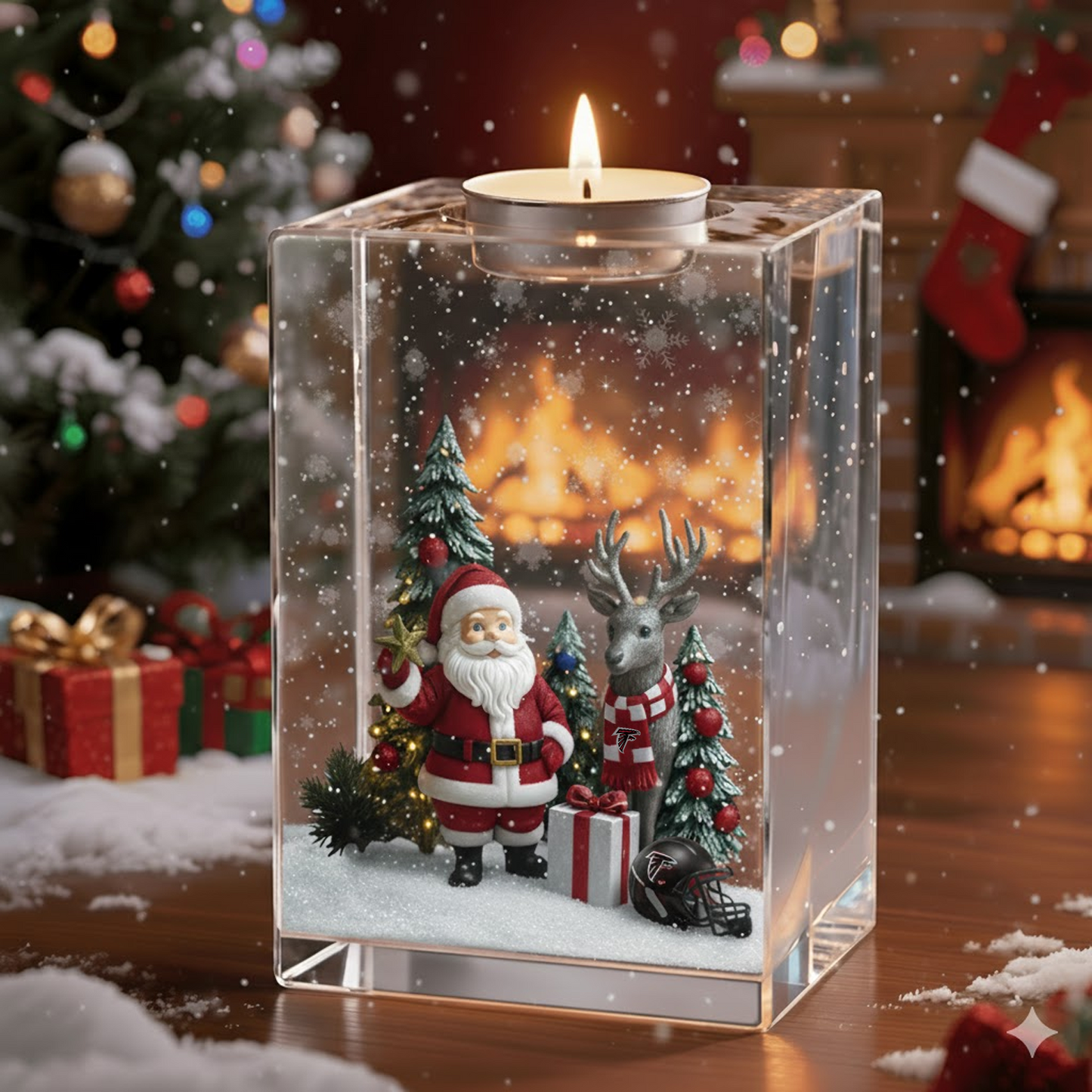 NFL x ATL Christmas Crystal Candle Holder V1 NAK NHT