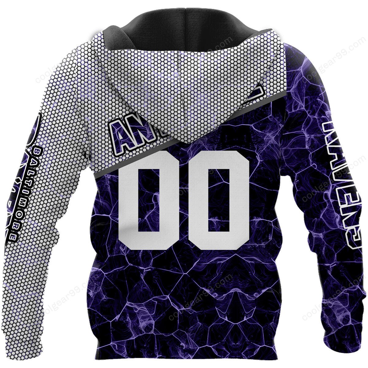 NFL x BAL Electric Marble Personalized Hoodie HLP HLPHUONG