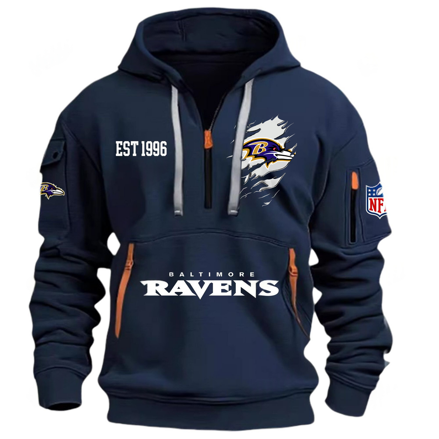 NFL x BAL EST 1996 Half Zipper Hoodie HLP HLPHUONG