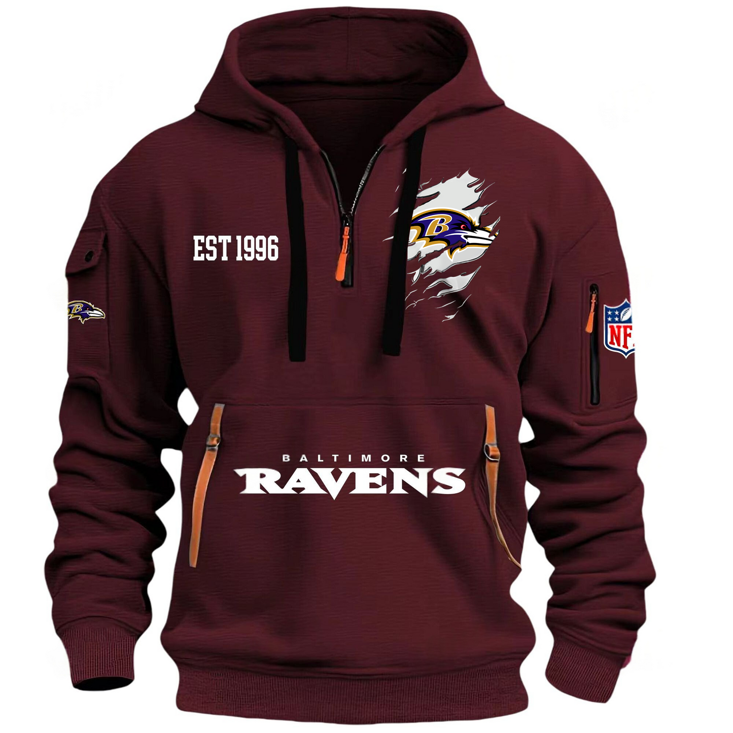 NFL x BAL EST 1996 Half Zipper Hoodie HLP HLPHUONG