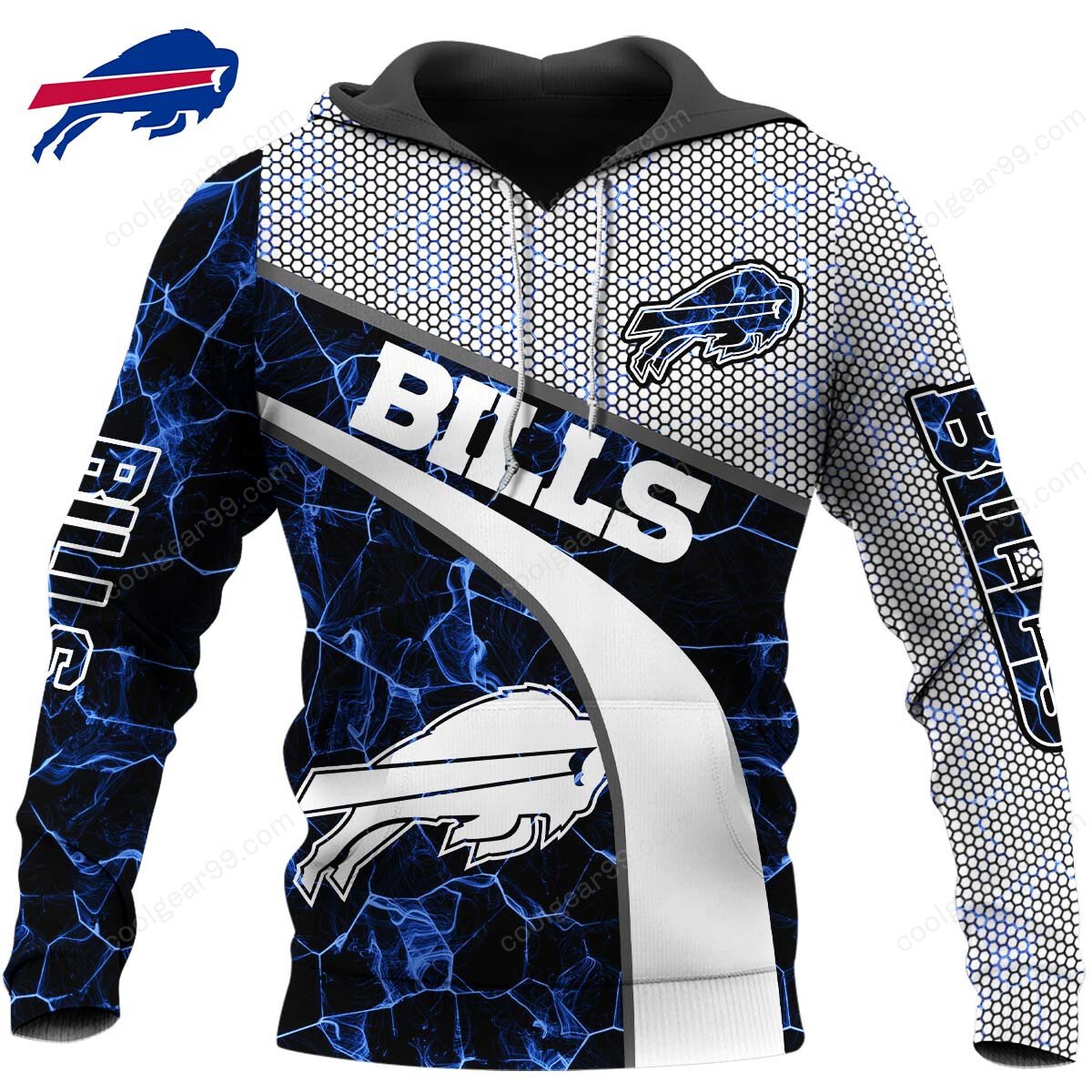 NFL x BUF Electric Marble Personalized Hoodie HLP HLPHUONG