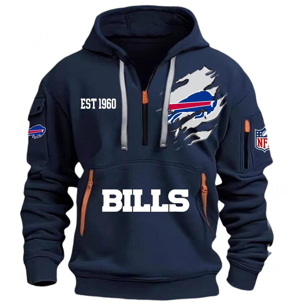 NFL x BUF EST 1960 Half Zipper Hoodie HLP HLPHUONG