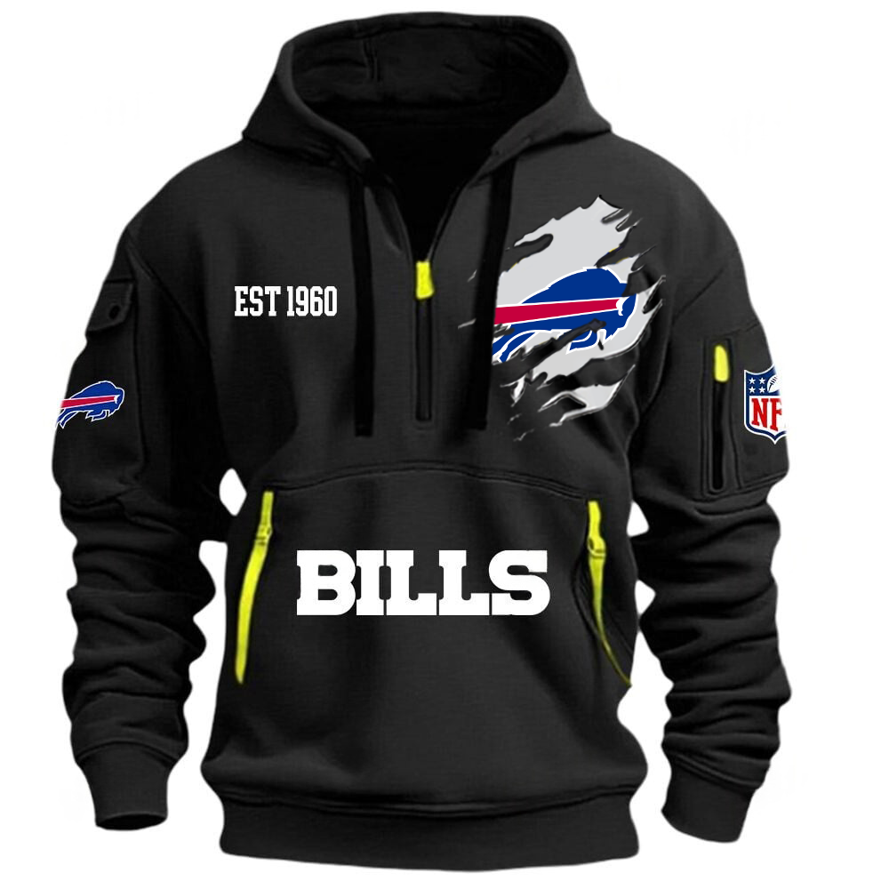NFL x BUF EST 1960 Half Zipper Hoodie HLP HLPHUONG