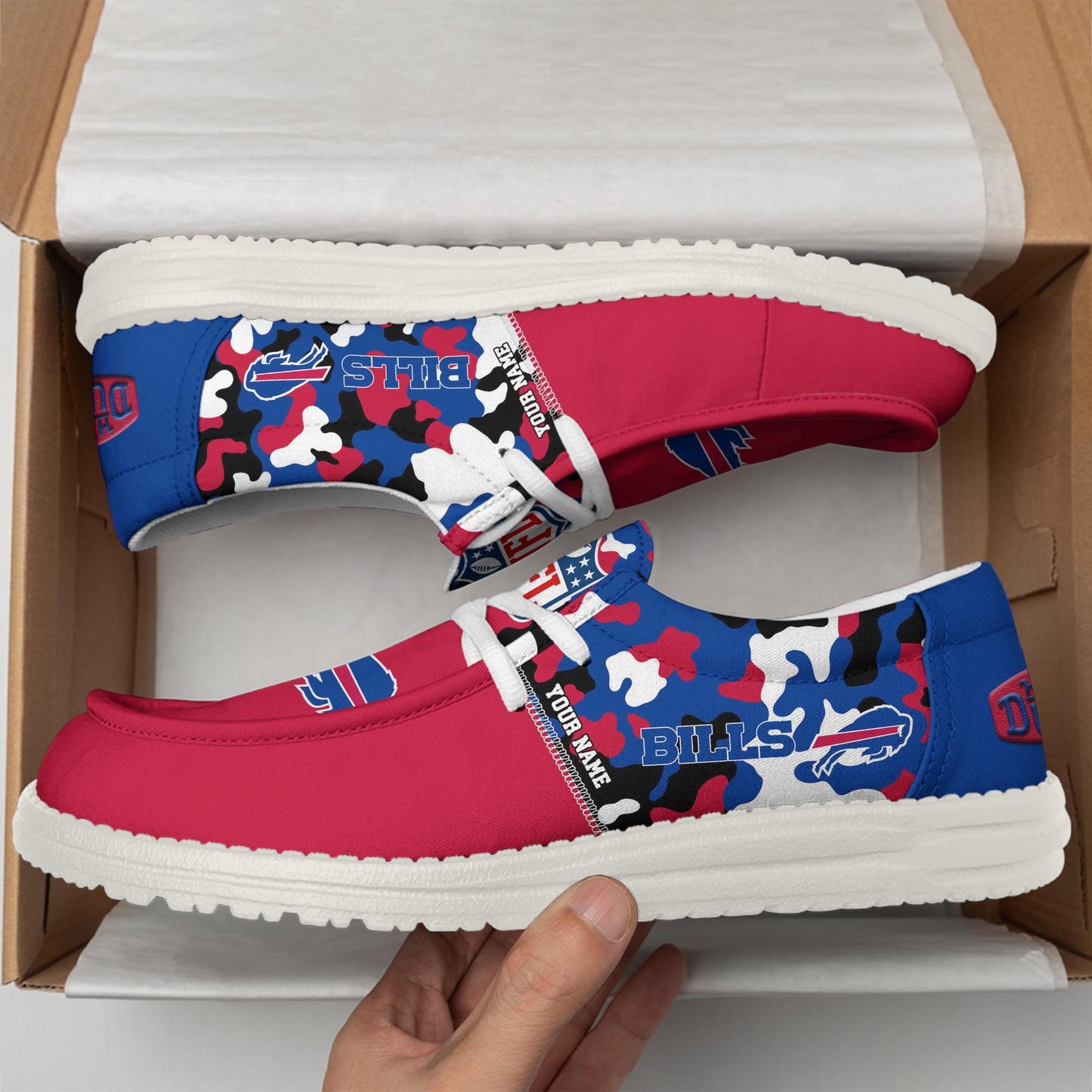 NFL x BUF Personalized Canvas Loafer Shoes HLP