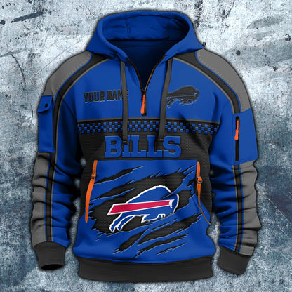 NFL x BUF Personalized Half-zip Hoodie HLP