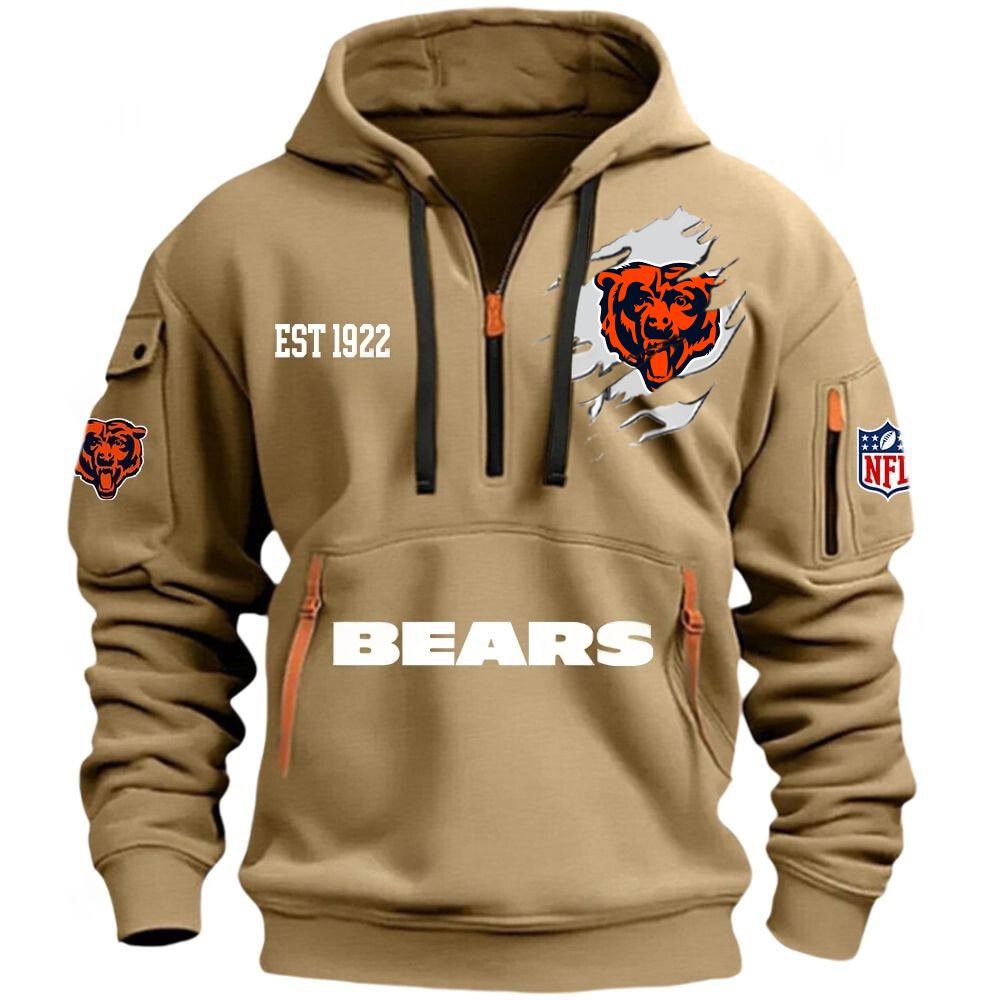 NFL x CHI EST 1922 Half Zipper Hoodie HLP HLPHUONG