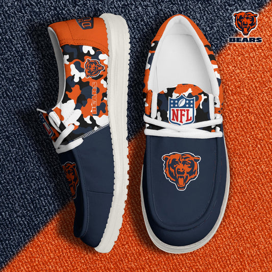NFL x CHI Personalized Canvas Loafer Shoes HLP