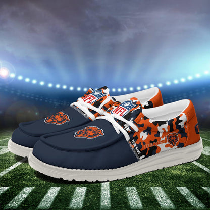 NFL x CHI Personalized Canvas Loafer Shoes HLP