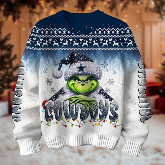 NFL x DAL Merry Grinchmas Football Sweater V1 NAK