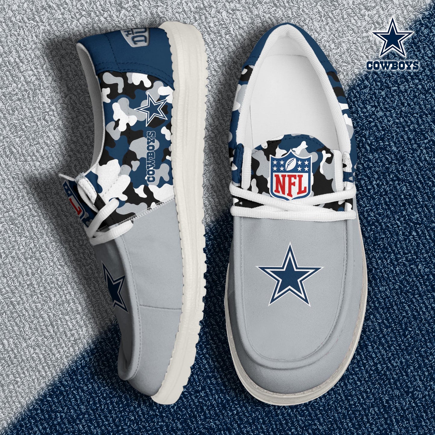NFL x DAL Personalized Canvas Loafer Shoes HLP