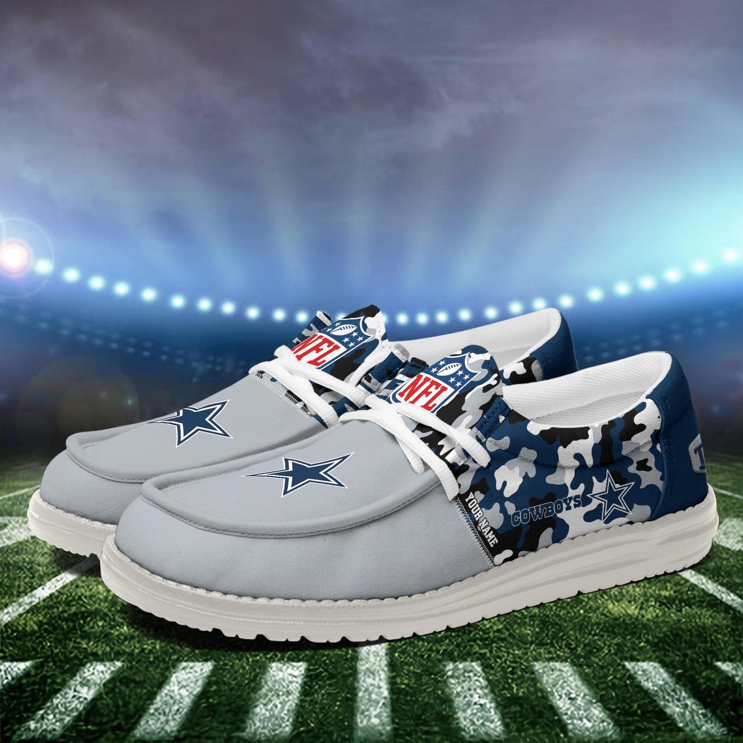 NFL x DAL Personalized Canvas Loafer Shoes HLP