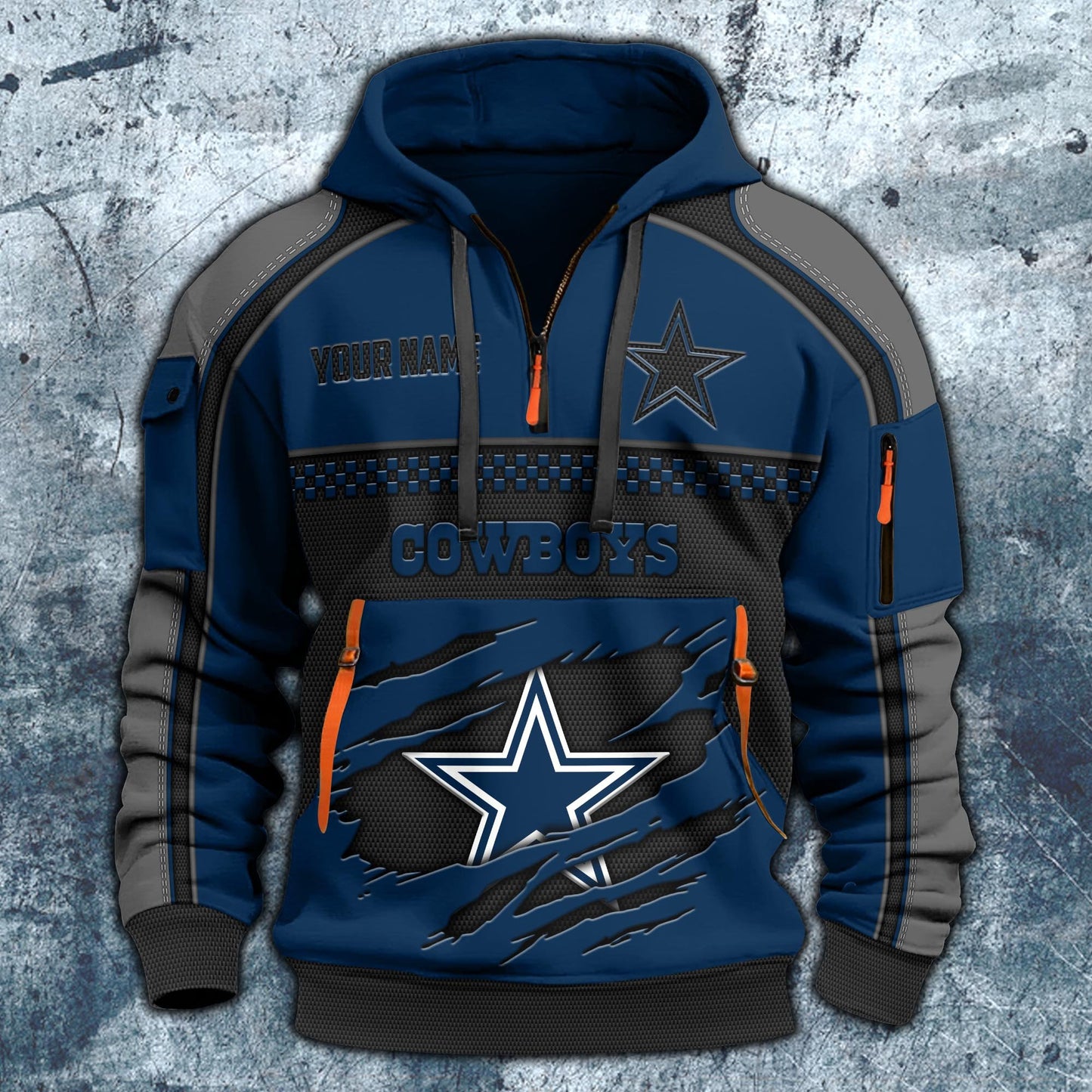 NFL x DAL Personalized Half-zip Hoodie HLP