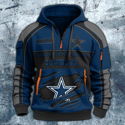 NFL x DAL Personalized Half-zip Hoodie HLP