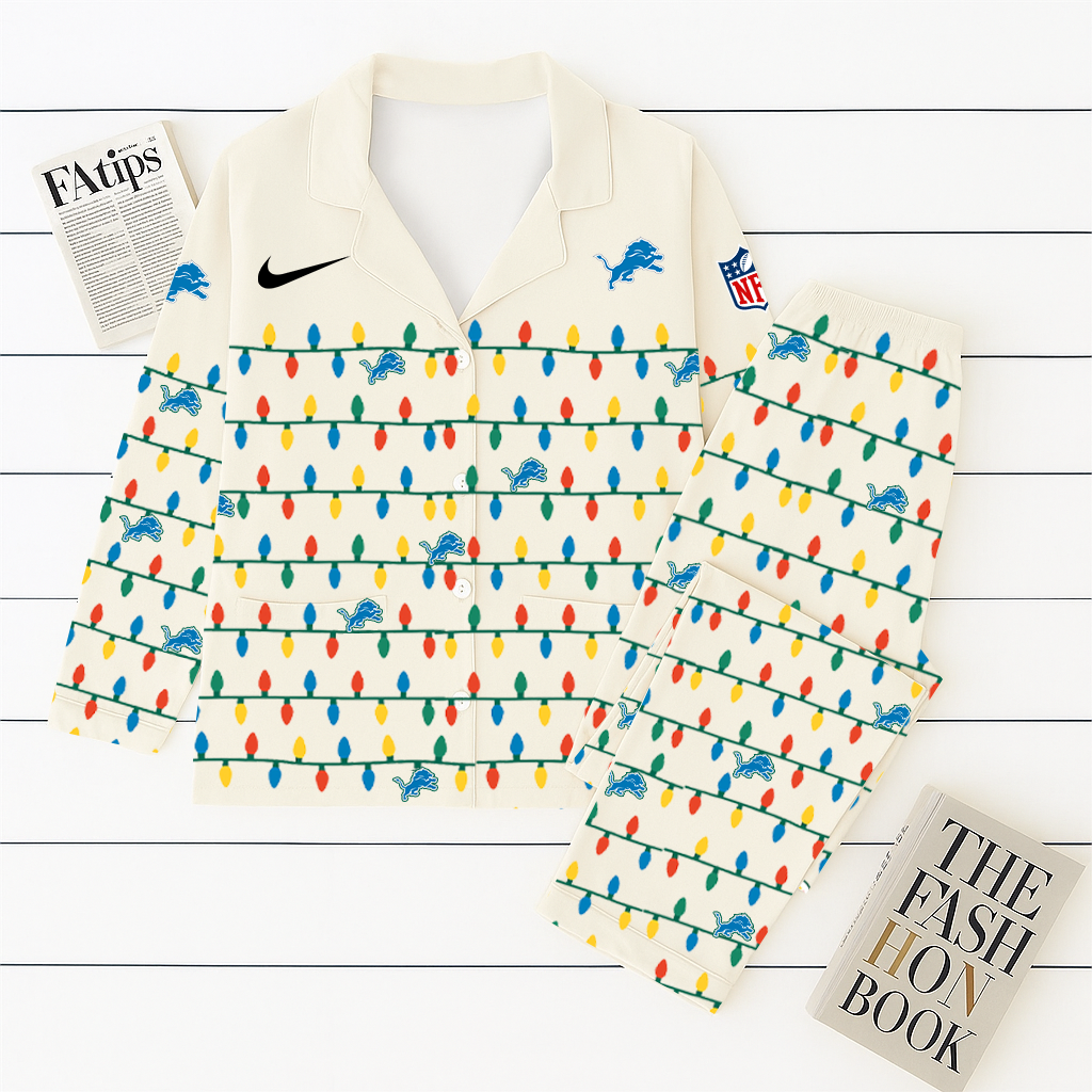 NFL x DET Christmas Light Pajama Set HLP HLPHUONG