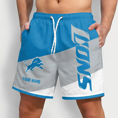 NFL x DET Colorful Men Short Pants Custom Name All Teams Gift For Fans V1 NAK NTL