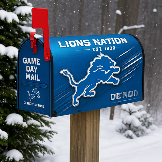 NFL x DET Rugby Outdoor Mailbox Decoration V1 NAK NHT